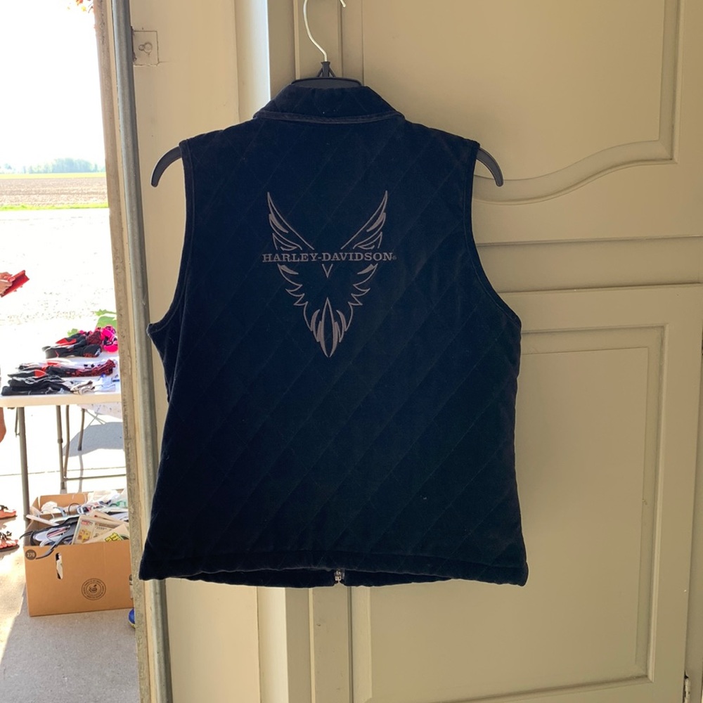 Harley Davidson quilted velour vest